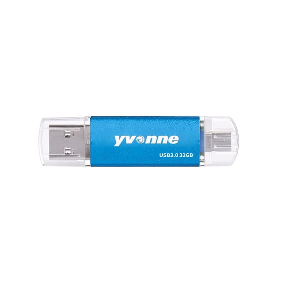 yeacher Yvonne YT601-3 32 Go Double Usage OTG USB 3.0 Clé USB avec Transfert Haute Vitesse, Design Étanche, et Rangement Extensible en Bleu