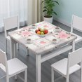 thumbnail image 3 of Durable Floral Square Tablecloth with Elastic Fit, Wrinkle-Free Polyester Material Fits 36x36 Inch Square Tables, Easy to Clean and Maintain, 3 of 5