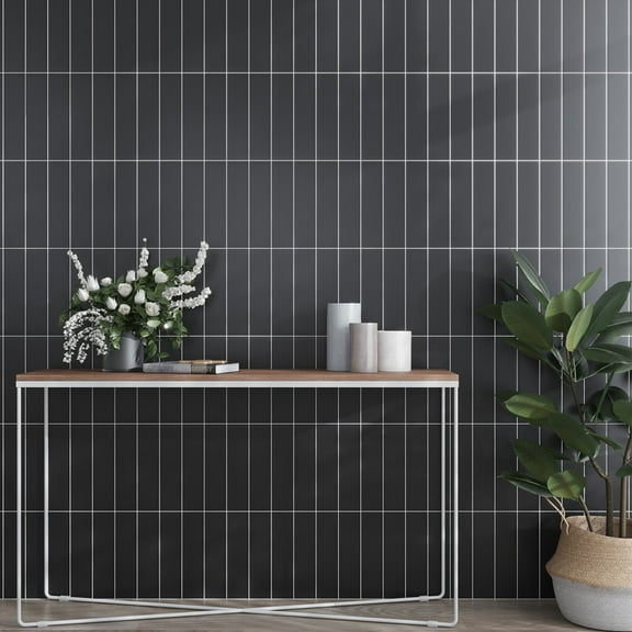 20 pack Black 3-in x 12-in Matte Glass Brick Subway Wall Tile (5 Sq ft/case)