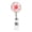 Pink, variant on Retractable Flower Badge Holder For Nurse, 3D Cartoon Flora Chest Card Clip With Easy Pull Buckle