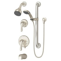 Origins 2-Handle Tub and 1-Spray Shower Trim with 1-Spray Hand Shower in Satin Nickel (Valves Not Included)