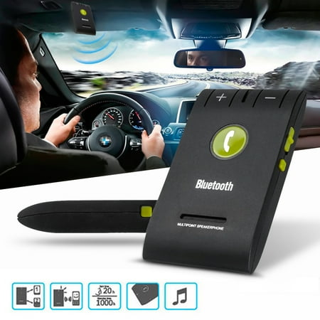 Hands Free Emergency Speakerphone - Slim Magnetic Wireless Bluetooth 4.0 Hands Free Speakerphone Speaker Car Kit Sun Visor Clip