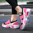 thumbnail image 4 of LASUDRAA Womens Slip On Walking Shoes Breathable Mesh Air Cushion Platform Sneakers with Hook and Loop Strap Non Slip Comfortable Casual Footwear, 4 of 7