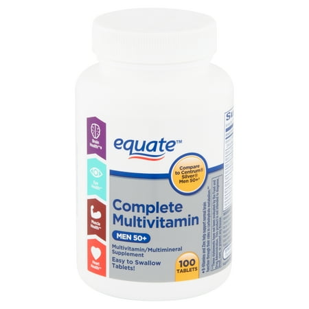 Equate Complete Multivitamin Tablets, Men 50+, 100 (Best Men's Vitamins 2019)