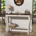 thumbnail image 4 of Narrow Farmhouse Console Table with Drawer, Chic Accent Sofa Entryway Table with Shelves for Entryway, Living Room, Hallway, Antique White & Brown, 4 of 6