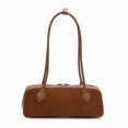 thumbnail image 2 of Genuine Leather Shoulder Bag, Women's Suede Barrel Underarm Handbag Purse, 2 of 8