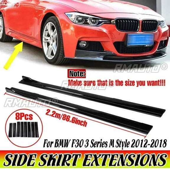 High Quality 2.2m Side Skirts Extension Rocker Splitters Diffuser Winglet Wings For BMW F30 3 Series M Style 2012-2018