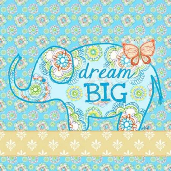 Blue Elephant II Canvas Art - Andi Metz(24X24)