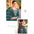thumbnail image 3 of Stitched Indian Pakistani Designer Embroidery Work Shalwar Kameez Palazzo Pant Suits for Women ( Teal Blue, XL - 44 ), 3 of 5
