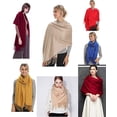 thumbnail image 4 of Bufanda y chal envolvente de pashmina acrílica de mezcla de cachemira de lana suave para mujer - Gris oscuro brillar Electrónica, 4 of 5