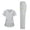 Gray, variant on CHUMUD Scrubs Set for Women with Pockets V-Neck Short Sleeve Top & High Waist Straight Leg Pants Medical Uniforms for Nurse, Doctor, Healthcare Workers