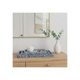 thumbnail image 2 of House Decor Trays for Bed or Coffee Table - Coastal Trays with Unique Brushstroke Design for Jewelry, Trinket, or Bathroom Vanity - Centerpiece Table Decorations - Set of 3, 2", Blue & White, 2 of 11