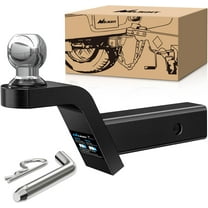 Nilight Fusion Trailer Hitch Mount with 2 Inch Trailer Ball & 5/8" Hitch Pin Clip Fits 2-Inch Receiver 7500 lbs 2" Rise