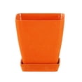 thumbnail image 1 of Nordic Style Square Flowerpot Solid Color Plant Container with Tray Office Decor, 1 of 10