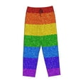 thumbnail image 4 of Kll Womens Colorful Glitter Rainbow Print Pajama Pants Soft Pajama Bottoms For Women Cozy Lounge Pants, 4 of 9