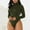 Army Green, variant on Joau Womens Turtleneck Bodycon Short Jumpsuits Bodysuits Tummy Control Seamless Long Sleeve One Piece Rompers Outfits for Yoga Sports Workout