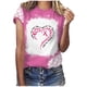 thumbnail image 2 of ICHUANYI Clearance Fashion Woman Causal V-Neck Printing Blouse Short Sleeve T-Shirt Summer Tops(Pink, XL) ICHUANYI WER2023081502220, 2 of 5