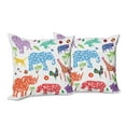 thumbnail image 6 of Ambesonne African Throw Pillow Cover 2 Pack, Wild Animals Floral, 24", Multi, 6 of 6