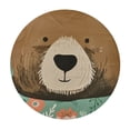 thumbnail image 4 of Orinice Brown Bear Round Table Cover Stain Resistant Washable Indoor Outdoor Tablecloth Kitchen Dining Wedding Parties 100% Polyester Fiber 54-58, 4 of 8