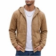 thumbnail image 2 of LYSMORA 2026 Men's Quilted Full Zip Hooded Jacket, Drawstring Rib Cuff Loose Lightweight Sweatshirt Casual Layering Outerwear, 2 of 6
