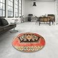 thumbnail image 3 of Ahgly Company Indoor Square Traditional Sand Brown Persian Area Rugs, 8' Square, 3 of 6