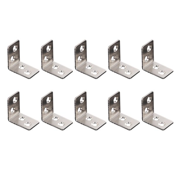 GOOHOCHY 10 piezas de una bolsa en forma de L Sillas de escritorio Soporte Reforzar muebles de esquina de hierro Conector de pieza de hierro fijo