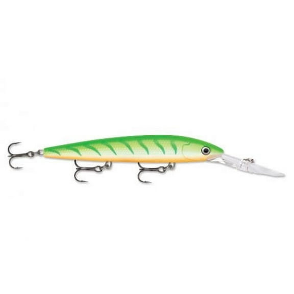 Rapala 4 3/4" Down Deep Husky Jerk Fishing Lure, Green Tiger UV, 1/2 Oz., DHJ12GTU