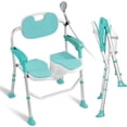 thumbnail image 5 of Shower Chair with Arms and Back 390 LB, Folding Shower Chair 5-Level Adjustable, Non-Slip Feet Shower Seat Cutout for Private Washing,for Elderly,Handicap,Disabled, Seniors & Pregnant, 5 of 8
