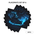 thumbnail image 3 of Placemats Set of 4 / 6, Mystical Blue Dragon Glow Placemats for Dining Table Indoor/Outdoors Heat Resistant Washable Placemats 18" x 12", 3 of 8