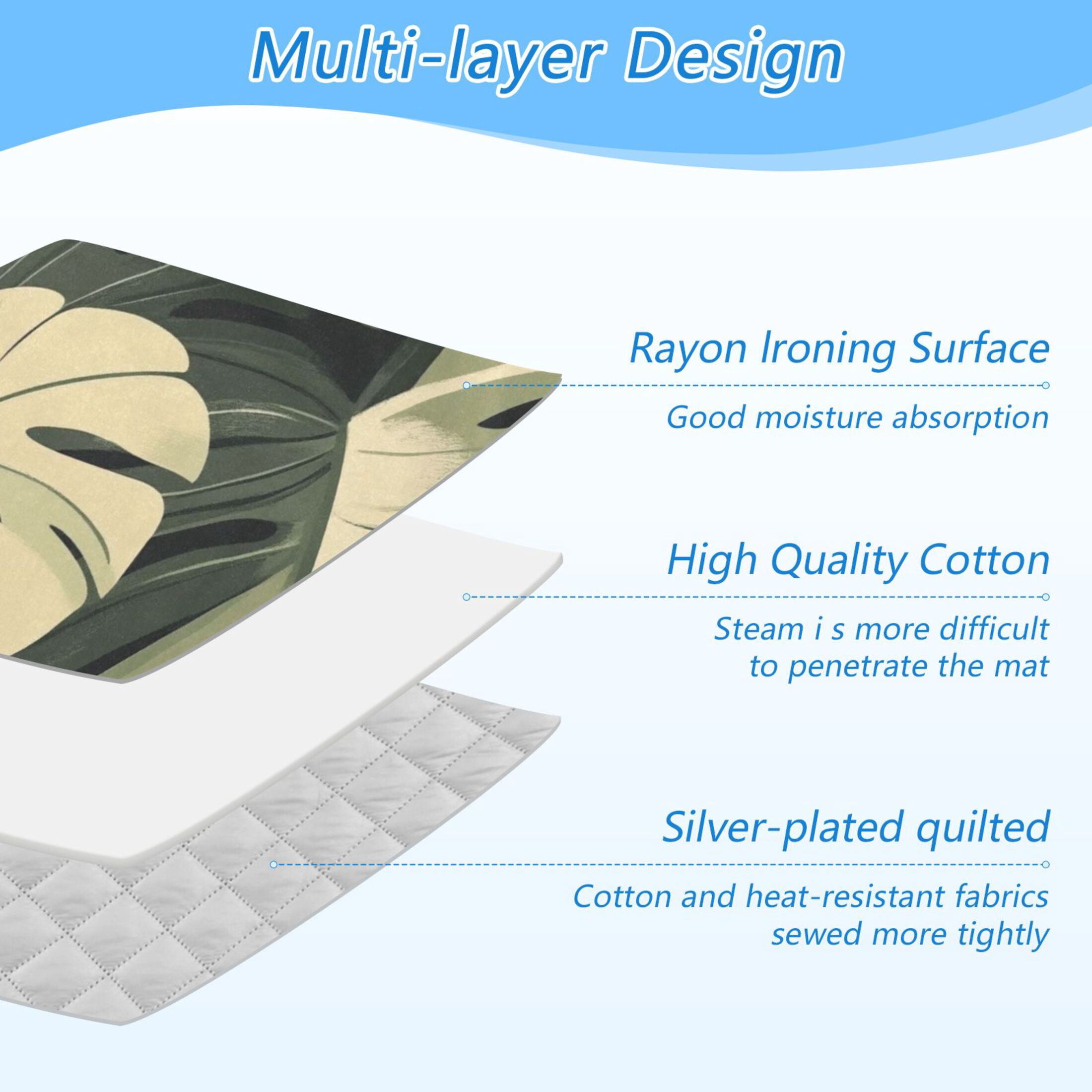 Tropical Plants Ironing Mat Blanket for Table Top Travel Portable Ironing Board Pad 47.2x27.6 Inch