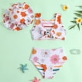 thumbnail image 2 of WERYOUNG Girl's Swimsuit Sets Sleeveless Scoop Neck Floral Top And Bottom With Sun Hat Tankini Swimsuits Kids 3 Piece Swimwear Beach Sports Versatile Cozy Toddler Beachwear, 2 of 7