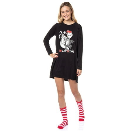 

The Nightmare Before Christmas Women s Jack Skellington Sleep Shirt w/ Socks (L)