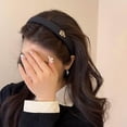 thumbnail image 4 of Padded Headbands for Women Fashion Flower Decor Head Bands Soft Fabric Hair Bands Black White Vintage Head Band, 4 of 4