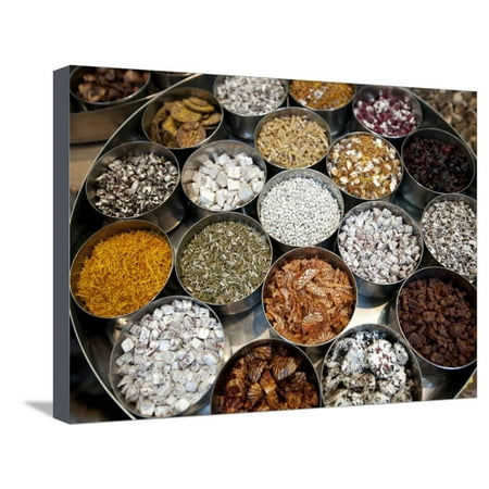 Various Types of Sonf, Mouth Freshener, Sonf Stall in Market, Kolkata, West Bengal, India Stretched Canvas Print Wall Art By Annie (Best Mouth Freshener Gum In India)