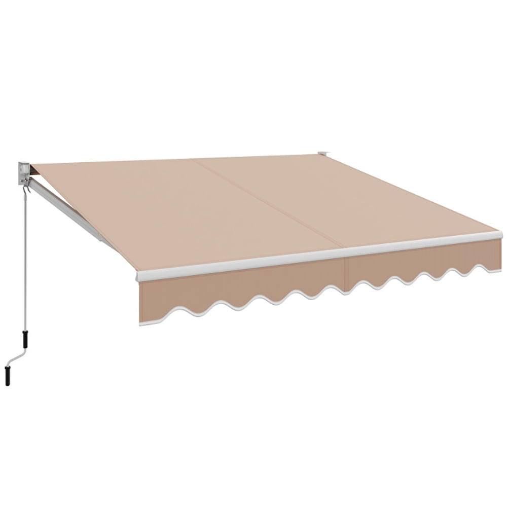 Aimee Lii 10 x 8.2 Feet Retractable Awning with Easy Opening Manual Crank Handle, Outdoor Awning for Patio, Beige Aimee Lii 10 x 8.2 Feet Retractable Awning with Easy Opening Manual Crank Handle, Outdoor Awning for Patio, Beige