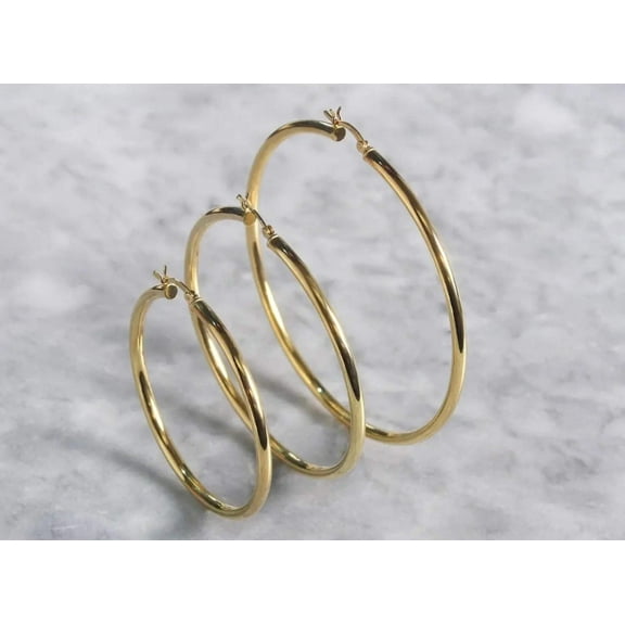 ADIRFINE 925 Sterling Silver Classic High Polish 2mm Hoop Earrings