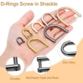 thumbnail image 4 of Uxcell D-Rings Screw in Shackle 8 Pcs Zinc Alloy Semicircle Buckles Replacement for Purse Keychain Accessories Silver/Black 3/8", 4 of 7