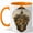 Orange, variant on Steampunk City Light Bulb Coffee Mug, Vintage Clock Tower Fantasy Design, 11 oz Ceramic Cup