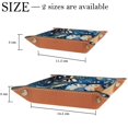 thumbnail image 4 of Women Girls Leather Square Dish Trinket Plate Jewelry Tray for Mothers Day Birthday Gift, Animal Owls Leaves, 4 of 6