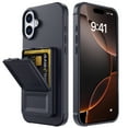 thumbnail image 2 of Designed for iPhone 16 Wallet Phone Case,Built-in Mirror,With Card Holder(Hold 4-5 Cards and Folding Money),Heavy Duty Shockproof Military Grade Protection Rugged Phone Case,Black, 2 of 7