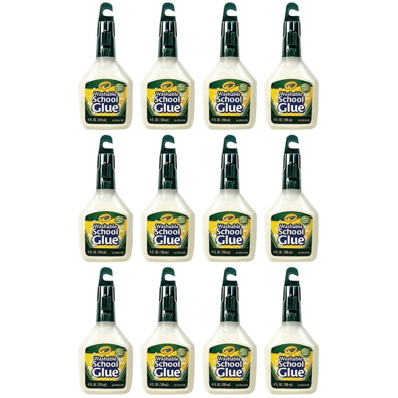 Crayola Removable School Glue 4 oz. White 12/Pack (57777-PK12)