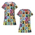 thumbnail image 6 of Hirioo Cute Dogs Collage for Women’s Nightdress Comfortable Short Sleeve Nightwear Casual Sleep Dress, 6 of 8