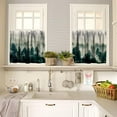 thumbnail image 2 of Foggy Forest Curtain Set, Misty Green Forest Natural Landscape Pine Larch Trees Mist Mountain Window Valances and Tier Set for Kitchen Living Room Home Decor, 54''x18'' & 27''x24''x2, 3 Panels, 2 of 5