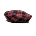 thumbnail image 3 of Women's Plaid Beret Hat, Classic British Style Flat Top Painter Cap for Women,56-58cm,green, 3 of 8
