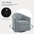 thumbnail image 4 of UIXE 360° Swivel Barrel Chair, Swivel Curved Accent Chair Art Deco Style Round Club ArmChair with Upholstered Light Grey Boucle Seating, 4 of 6