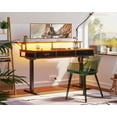 thumbnail image 4 of Sofanext 55" Adjustable Standing Desk with USB Ports & Power Outlets, Gaming Table with LED Light Strips, Computer Desk with Three Drawers, Monitor Shelf Suitable for Home Office, Vintage, 4 of 8