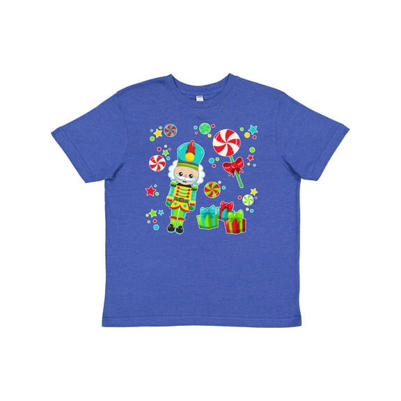 Inktastic Holiday Nutcracker and Candy for Christmas Youth T-Shirt