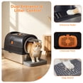 thumbnail image 3 of EDX Stainless Steel Litter Box with Lid, All-in-One Enclosed Cat Box, Dual Entry, Odor Control, Scoop & Step Board for Various Cats, XL Litter Pan Black, 3 of 7