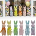 thumbnail image 3 of zhangmingg Easter Standing Rabbit Desktop Ornament Realistic Glitter Bow for Home Garden and Courtyard, 3 of 6