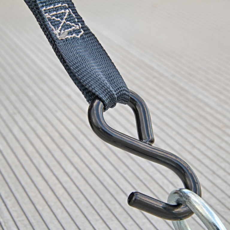 Hyper Tough 12 ft x 1 in Black Ratchet Tie-Down with Coated S